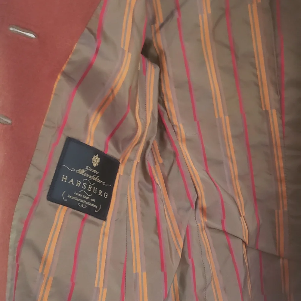 Habsburg 100% Wool Vintage Austrian Blazer Jacket Striped Silk Lining USA 6 Med - Picture 11 of 16